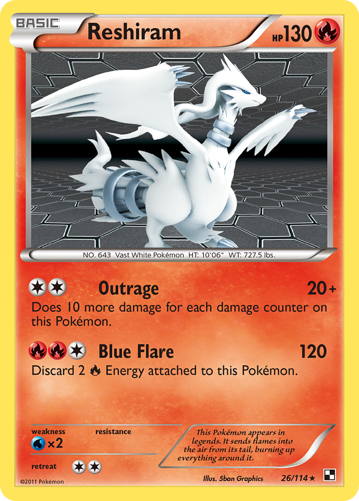 Reshiram (26/114) [Black & White: Base Set] | Exor Games Bridgewater