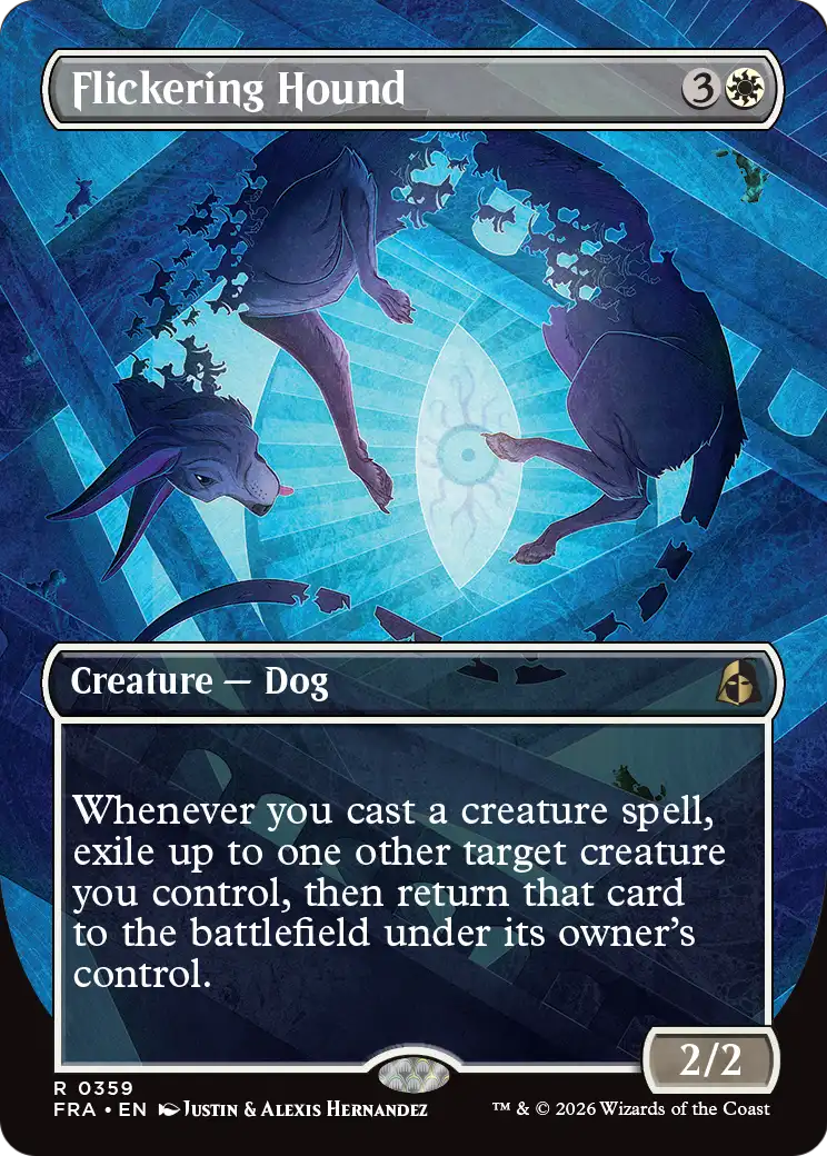 Flickering Hound (Borderless) [Reality Fracture] | Exor Games Bridgewater