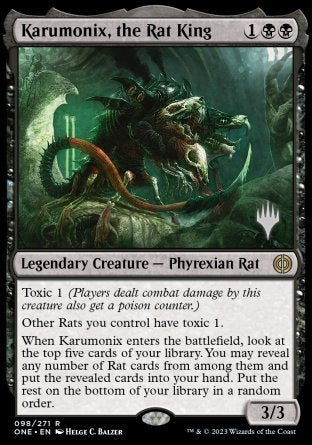 Karumonix, the Rat King (Promo Pack) [Phyrexia: All Will Be One Promos] | Exor Games Bridgewater