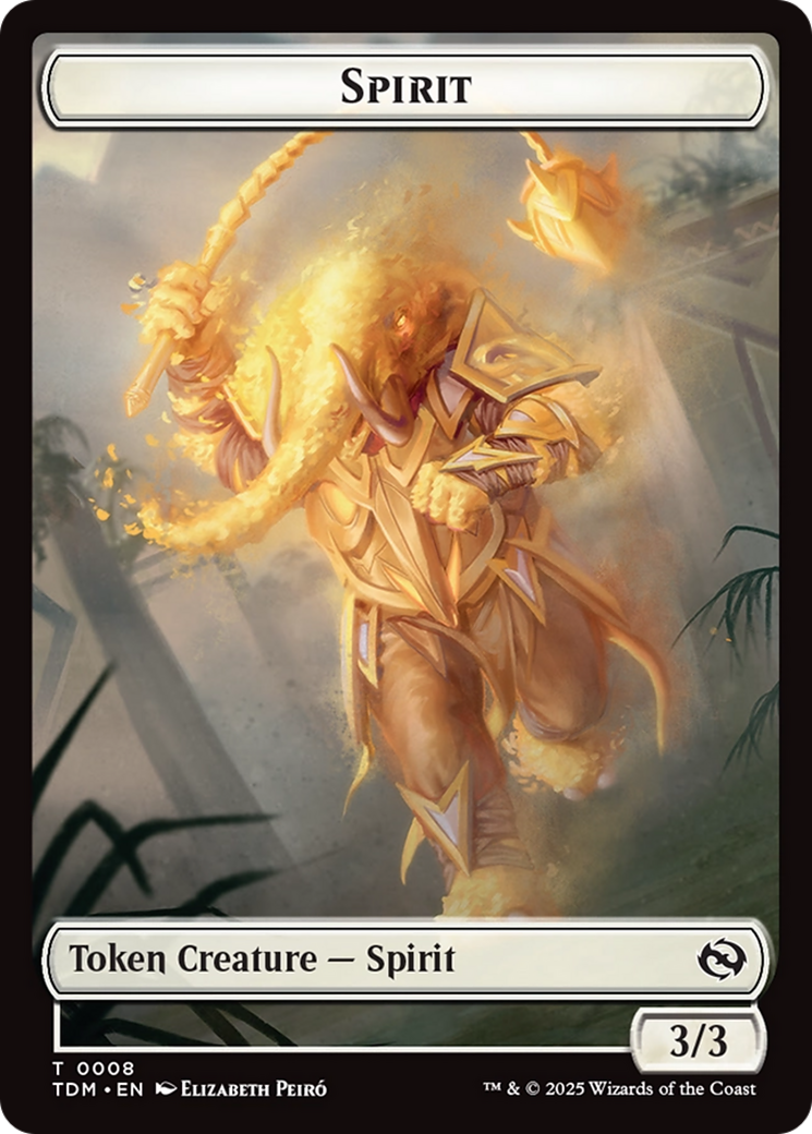 Spirit (0008) // Spirit (0009) Double-Sided Token [Tarkir: Dragonstorm Tokens] | Exor Games Bridgewater