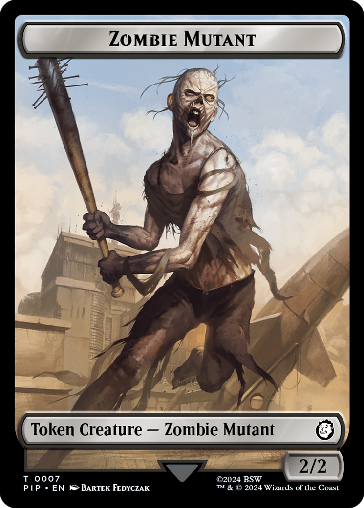 Junk // Zombie Mutant Double-Sided Token [Fallout Tokens] | Exor Games Bridgewater