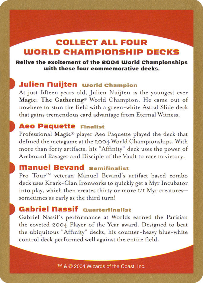 2004 World Championships Ad [World Championship Decks 2004] | Exor Games Bridgewater