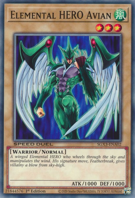 Elemental HERO Avian [SGX3-ENA02] Common | Exor Games Bridgewater