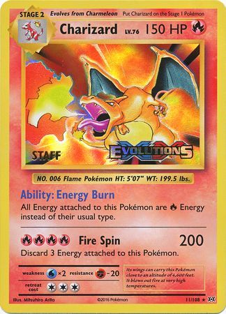 Charizard (11/108) (XY Evolutions Staff Prerelease) [XY: Black Star Promos] | Exor Games Bridgewater