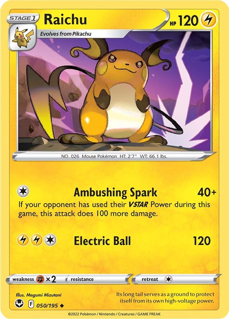 Raichu (050/195) [Sword & Shield: Silver Tempest] | Exor Games Bridgewater