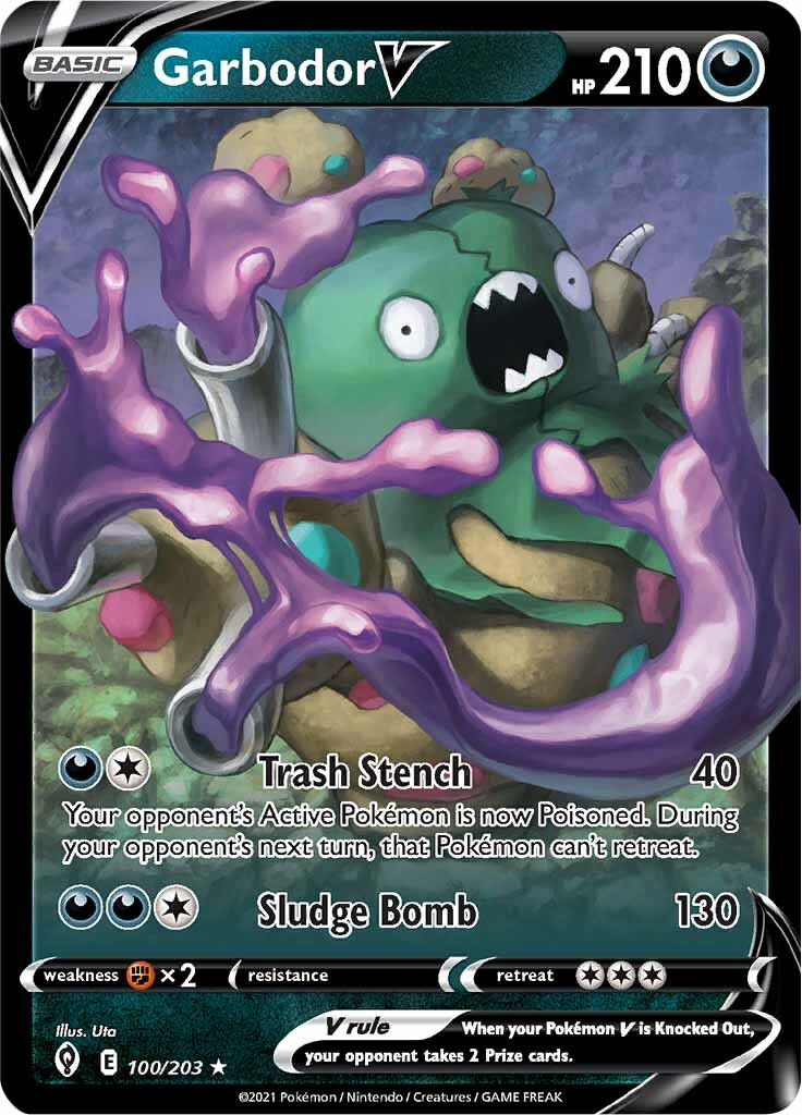 Garbodor V (100/203) [Sword & Shield: Evolving Skies] | Exor Games Bridgewater