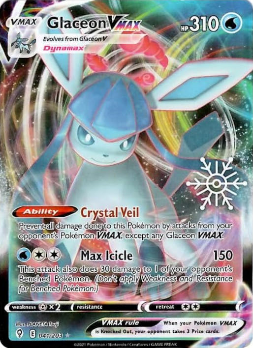 Glaceon VMAX (041/203) (Holiday Calendar) [Sword & Shield: Evolving Skies] | Exor Games Bridgewater