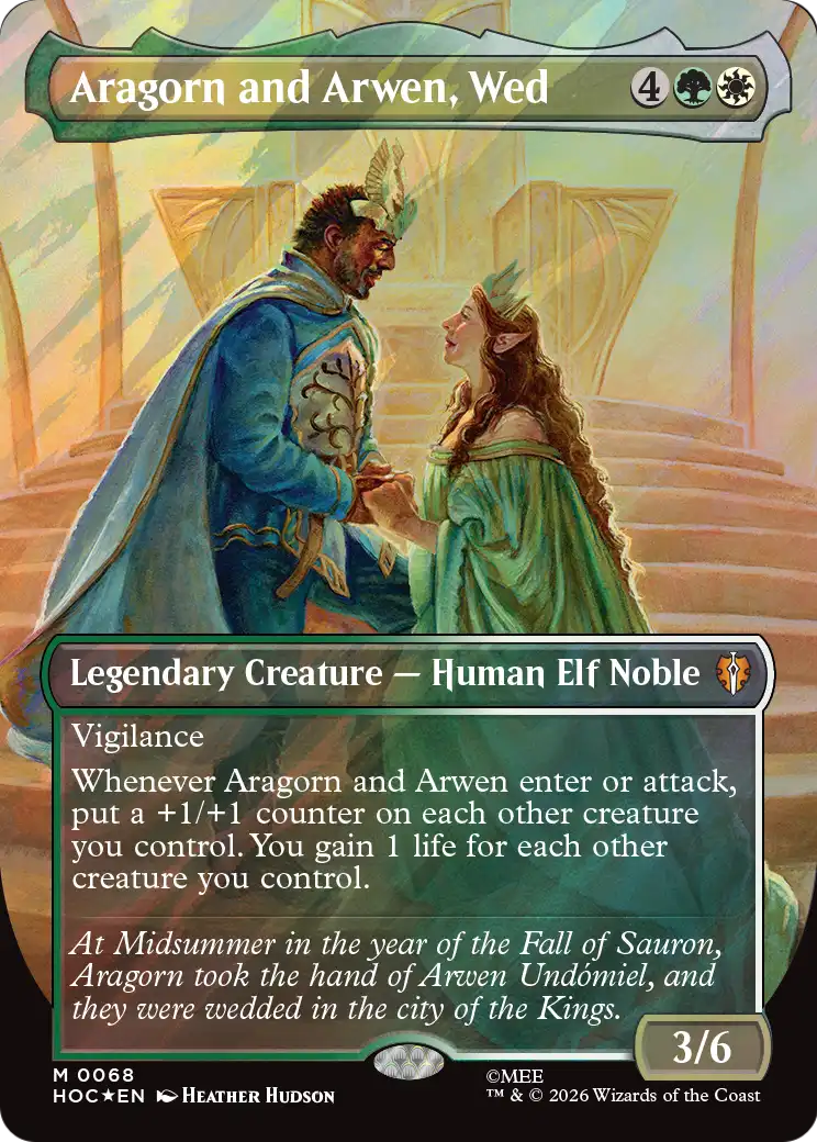 Aragorn and Arwen, Wed (Borderless) (Surge Foil) [The Hobbit] | Exor Games Bridgewater
