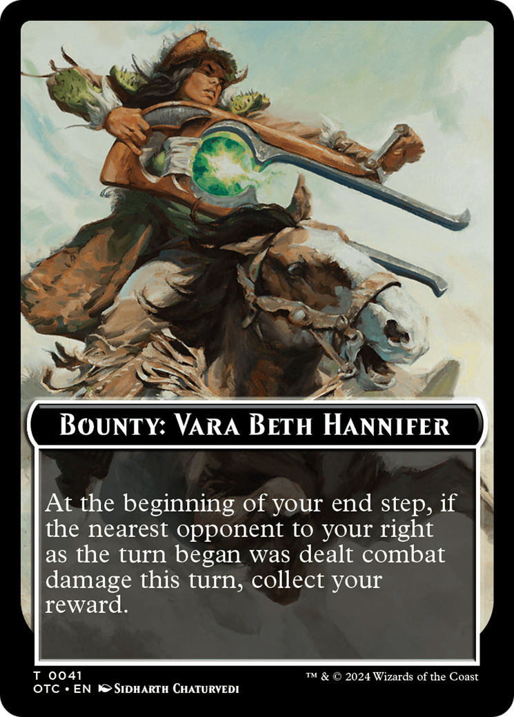 Bounty: Vara Beth Hannifer // Bounty Rules Double-Sided Token [Outlaws of Thunder Junction Commander Tokens] | Exor Games Bridgewater