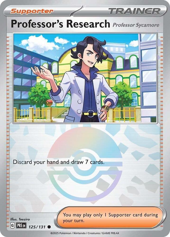 Professor's Research (125/131) [Professor Sycamore] (Poke Ball Pattern) [Scarlet & Violet: Prismatic Evolutions] | Exor Games Bridgewater