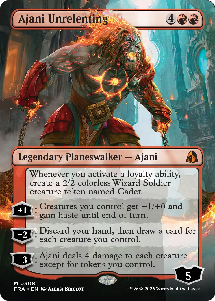 Ajani Unrelenting (Borderless) [Reality Fracture] | Exor Games Bridgewater