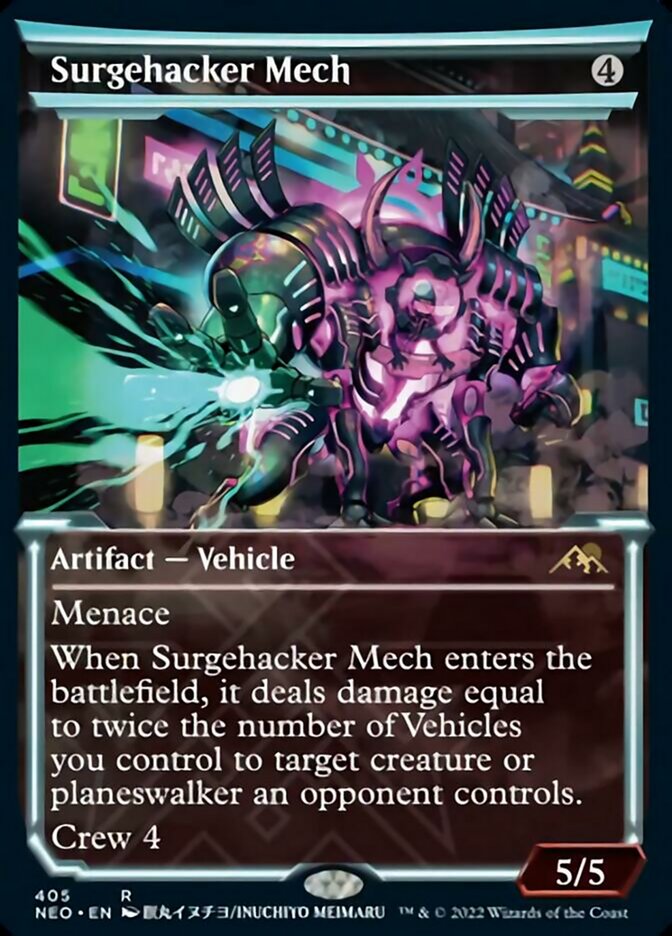 Surgehacker Mech (Showcase Soft Glow) [Kamigawa: Neon Dynasty] | Exor Games Bridgewater