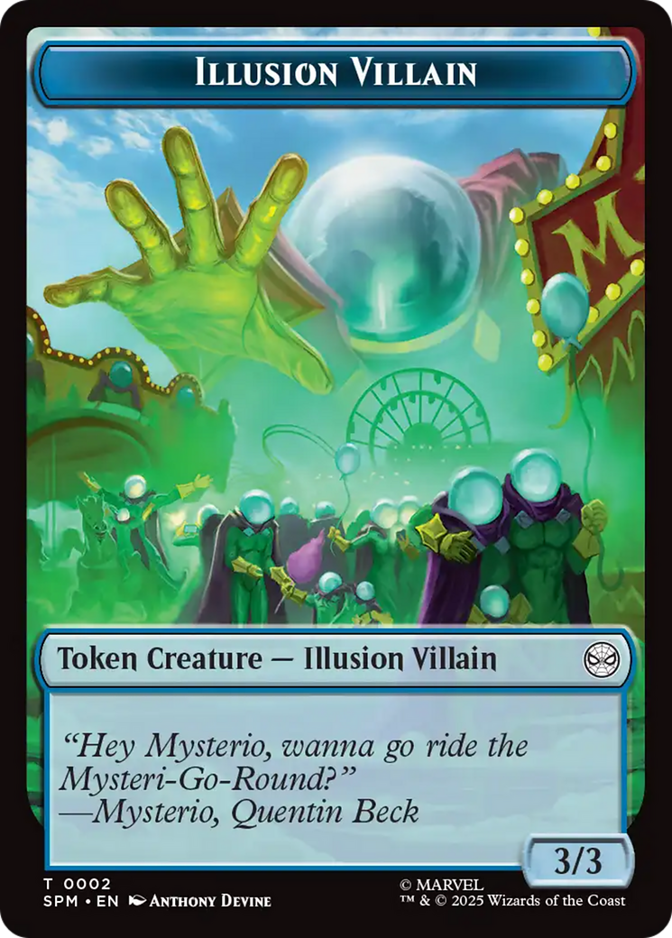 Spider // Illusion Villain Double-Sided Token [Marvel's Spider-Man Tokens] | Exor Games Bridgewater