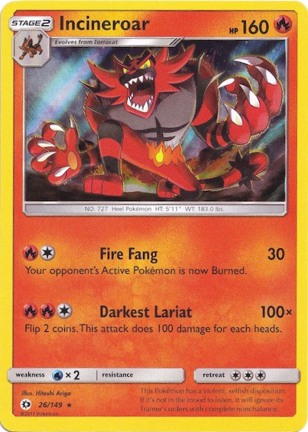 Incineroar (26/149) (Water Web Holo) [Sun & Moon: Base Set] | Exor Games Bridgewater