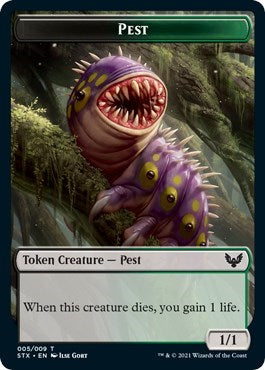 Elemental // Pest Double-Sided Token [Strixhaven: School of Mages Tokens] | Exor Games Bridgewater