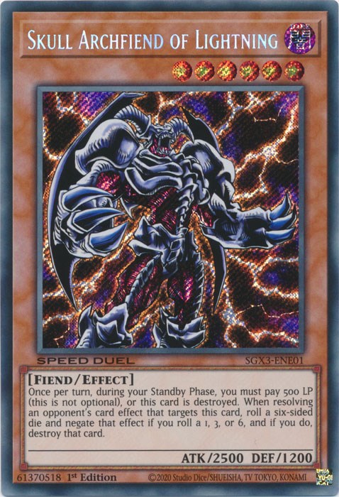 Skull Archfiend of Lightning [SGX3-ENE01] Secret Rare | Exor Games Bridgewater