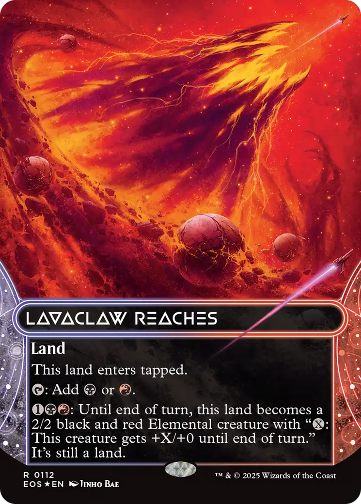Lavaclaw Reaches (0112) (Borderless) (Galaxy Foil) [Edge of Eternities: Stellar Sights] | Exor Games Bridgewater