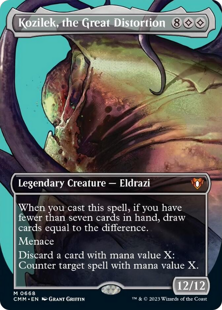 Kozilek, the Great Distortion (Borderless Profile) [Commander Masters] | Exor Games Bridgewater