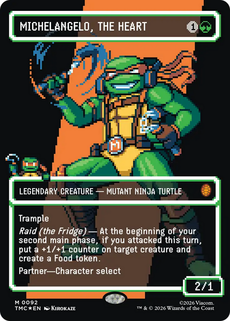 Michelangelo, the Heart (0093) (Borderless) (Surge Foil) [Teenage Mutant Ninja Turtles Commander] | Exor Games Bridgewater