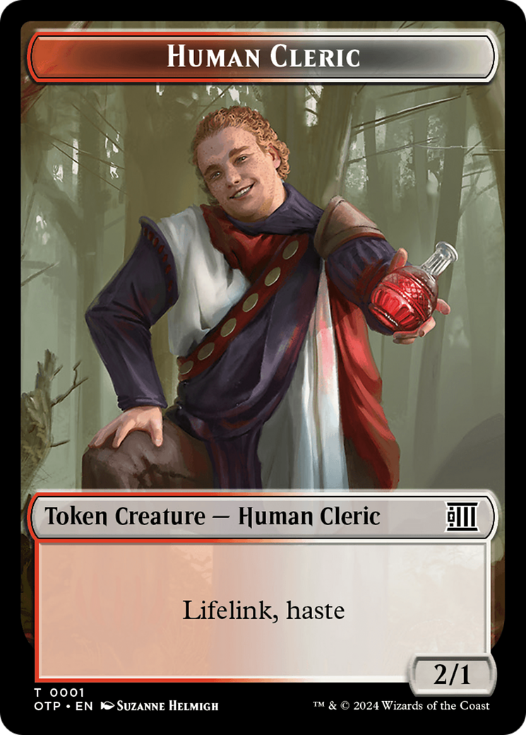 Human Cleric // Plot Double-Sided Token [Outlaws of Thunder Junction: Breaking News Tokens] | Exor Games Bridgewater