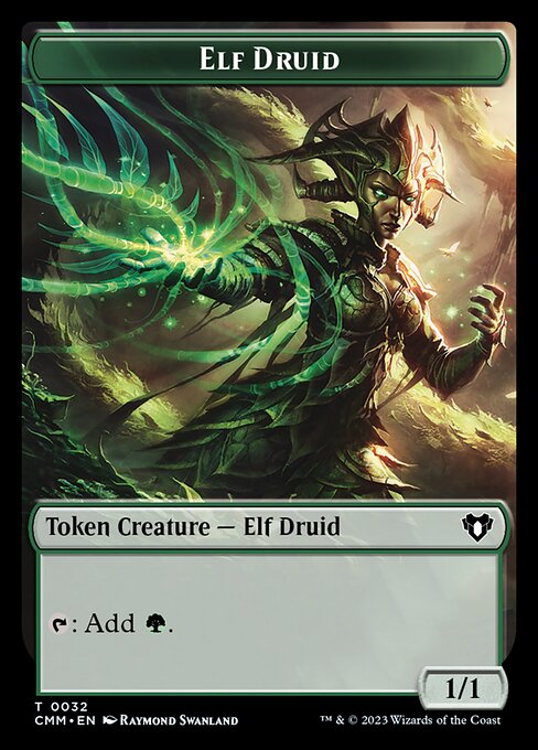 Saproling // Elf Druid Double-Sided Token [Commander Masters Tokens] | Exor Games Bridgewater