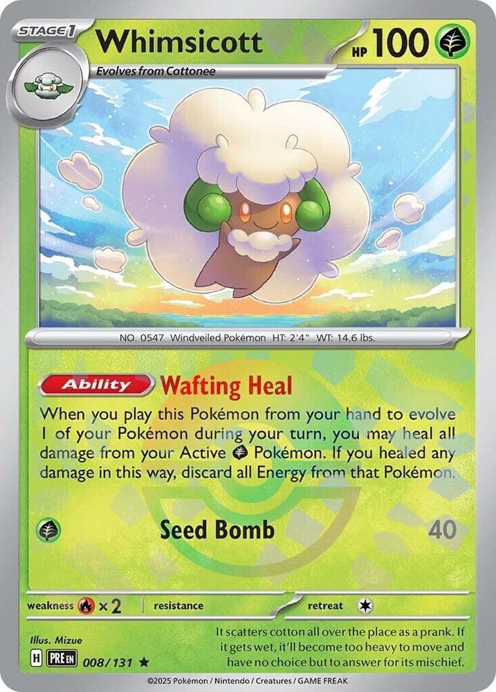 Whimsicott (008/131) (Poke Ball Pattern) [Scarlet & Violet: Prismatic Evolutions] | Exor Games Bridgewater