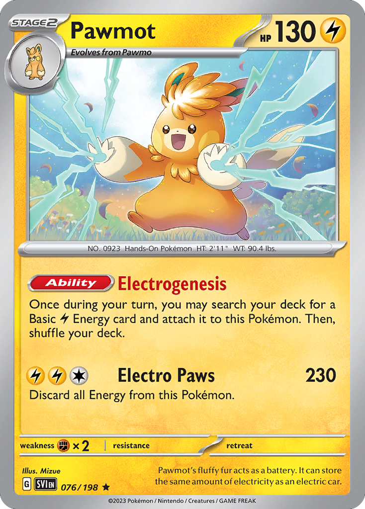 Pawmot (076/198) (Line Holo) [Scarlet & Violet: Base Set] | Exor Games Bridgewater
