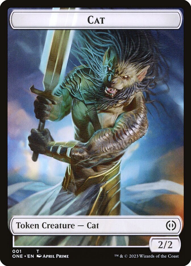 Phyrexian Goblin // Cat Double-Sided Token [Phyrexia: All Will Be One Tokens] | Exor Games Bridgewater