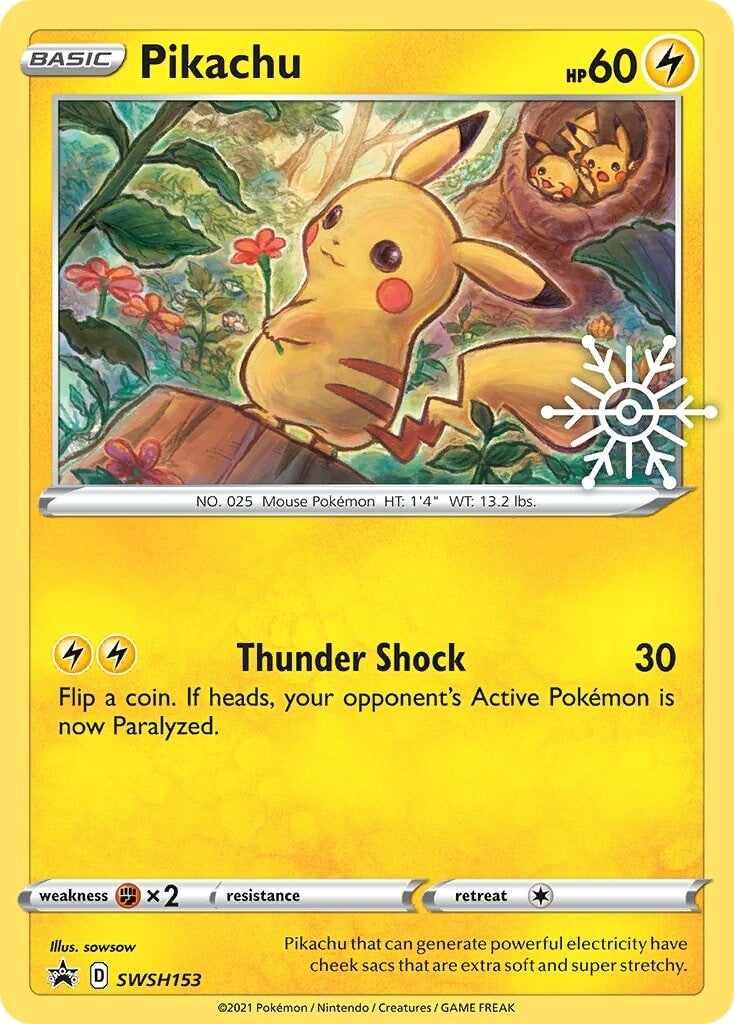Pikachu (SWSH153) (Holiday Calendar) [Sword & Shield: Black Star Promos] | Exor Games Bridgewater