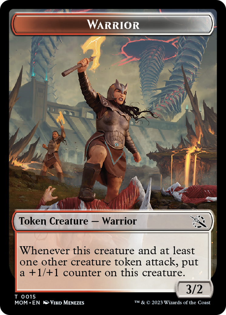 Warrior // Vampire Double-Sided Token [March of the Machine Tokens] | Exor Games Bridgewater