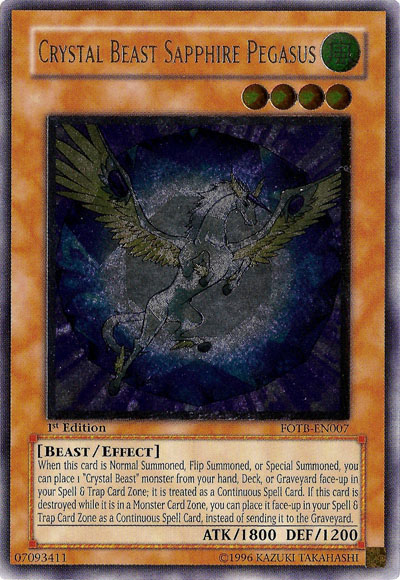 Crystal Beast Sapphire Pegasus [FOTB-EN007] Ultimate Rare | Exor Games Bridgewater