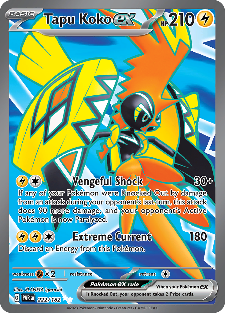 Tapu Koko ex (222/182) [Scarlet & Violet: Paradox Rift] | Exor Games Bridgewater