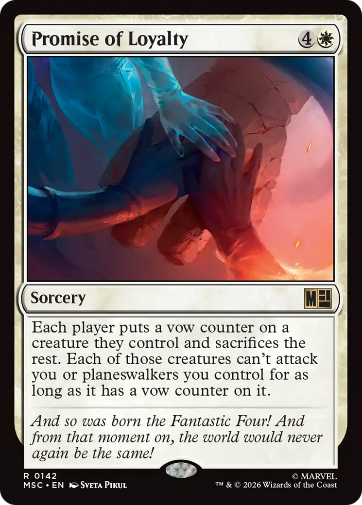 Promise of Loyalty (Surge Foil) [Marvel Super Heroes Commander] | Exor Games Bridgewater