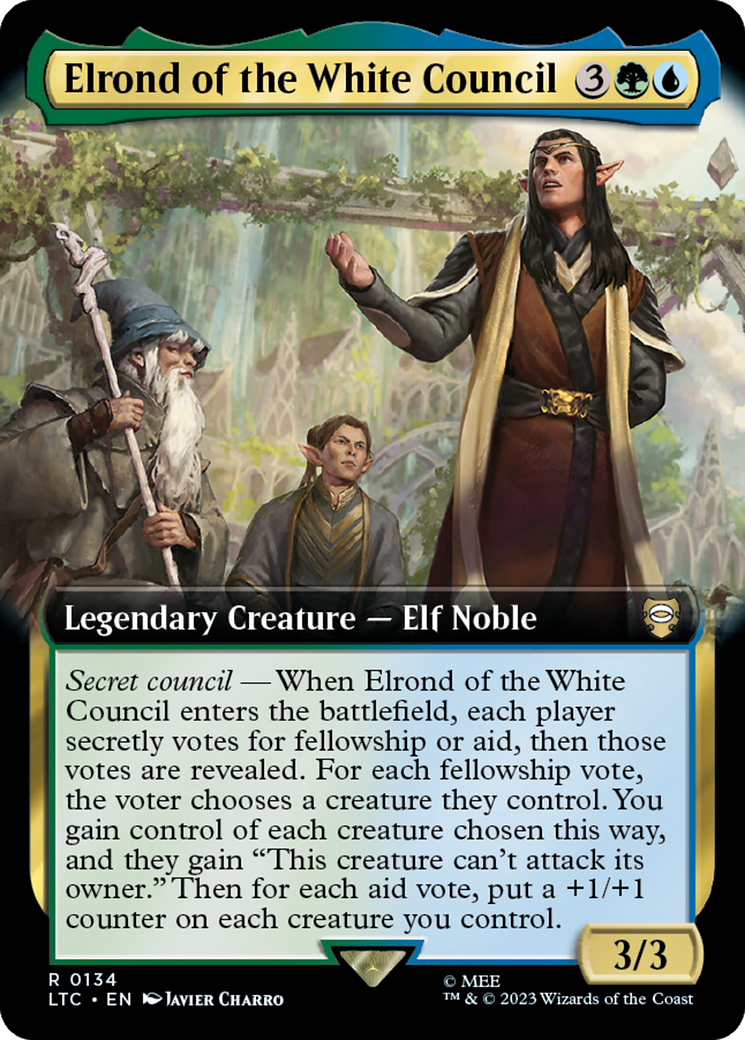 Elrond of the White Council (Extended Art) [The Lord of the Rings: Tales of Middle-Earth Commander] | Exor Games Bridgewater