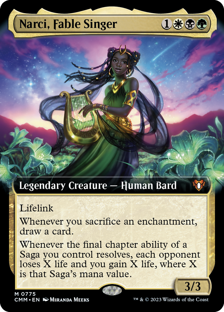 Narci, Fable Singer (Extended Art) [Commander Masters] | Exor Games Bridgewater