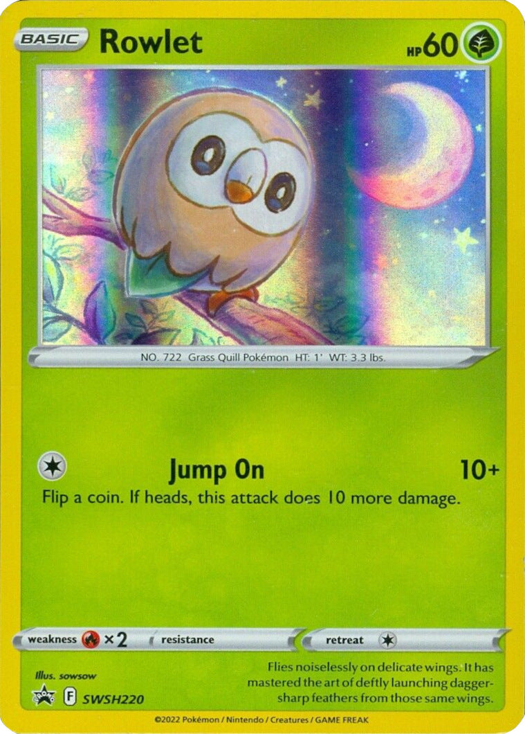 Rowlet (SWSH220) (Cosmos Holo) [Sword & Shield: Black Star Promos] | Exor Games Bridgewater