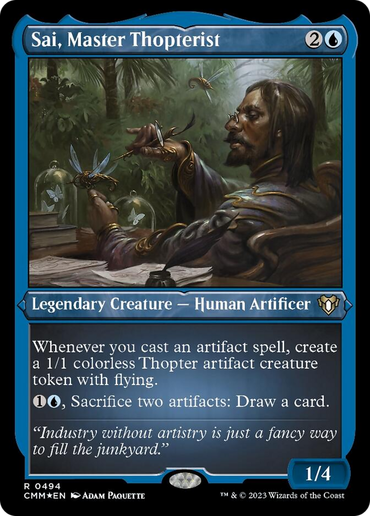 Sai, Master Thopterist (Foil Etched) [Commander Masters] | Exor Games Bridgewater