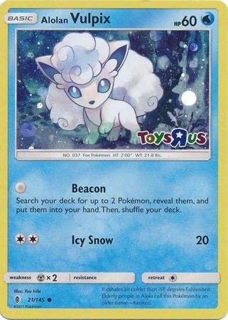 Alolan Vulpix (21/145) (Toys R Us Promo) [Sun & Moon: Guardians Rising] | Exor Games Bridgewater