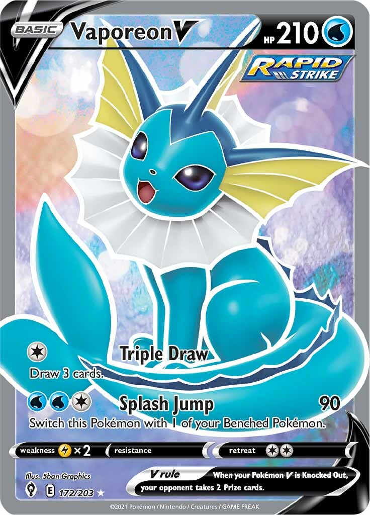 Vaporeon V (172/203) [Sword & Shield: Evolving Skies] | Exor Games Bridgewater