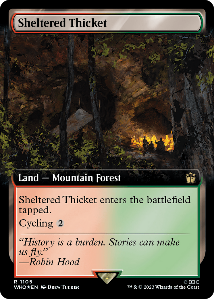 Sheltered Thicket (Extended Art) (Surge Foil) [Doctor Who] | Exor Games Bridgewater