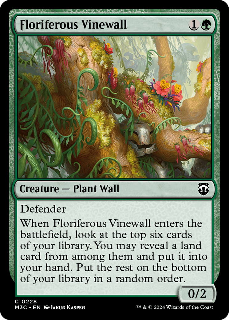 Floriferous Vinewall (Ripple Foil) [Modern Horizons 3 Commander] | Exor Games Bridgewater