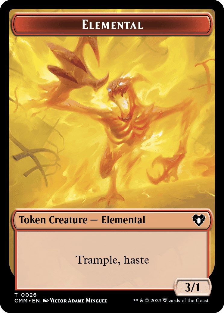 Elemental (0026) // Construct (0042) Double-Sided Token [Commander Masters Tokens] | Exor Games Bridgewater