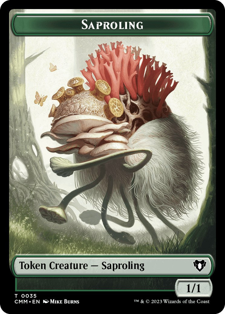 Saproling // Elf Druid Double-Sided Token [Commander Masters Tokens] | Exor Games Bridgewater