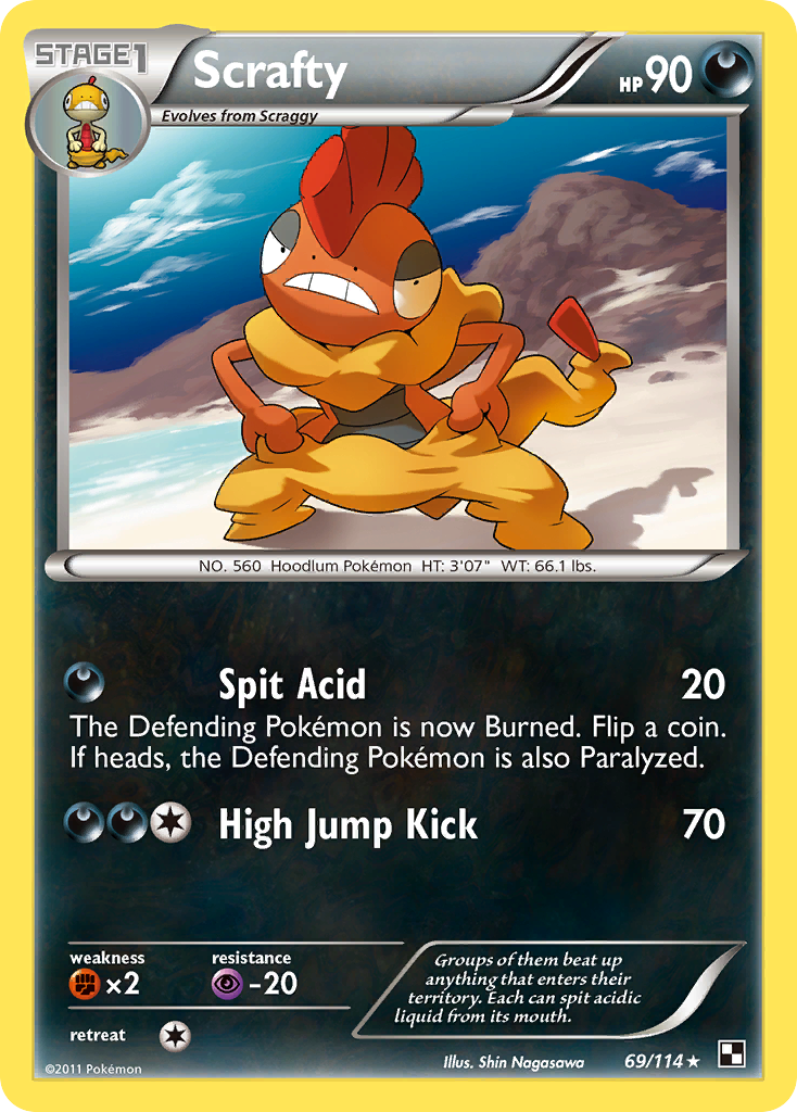 Scrafty (69/114) [Black & White: Base Set] | Exor Games Bridgewater