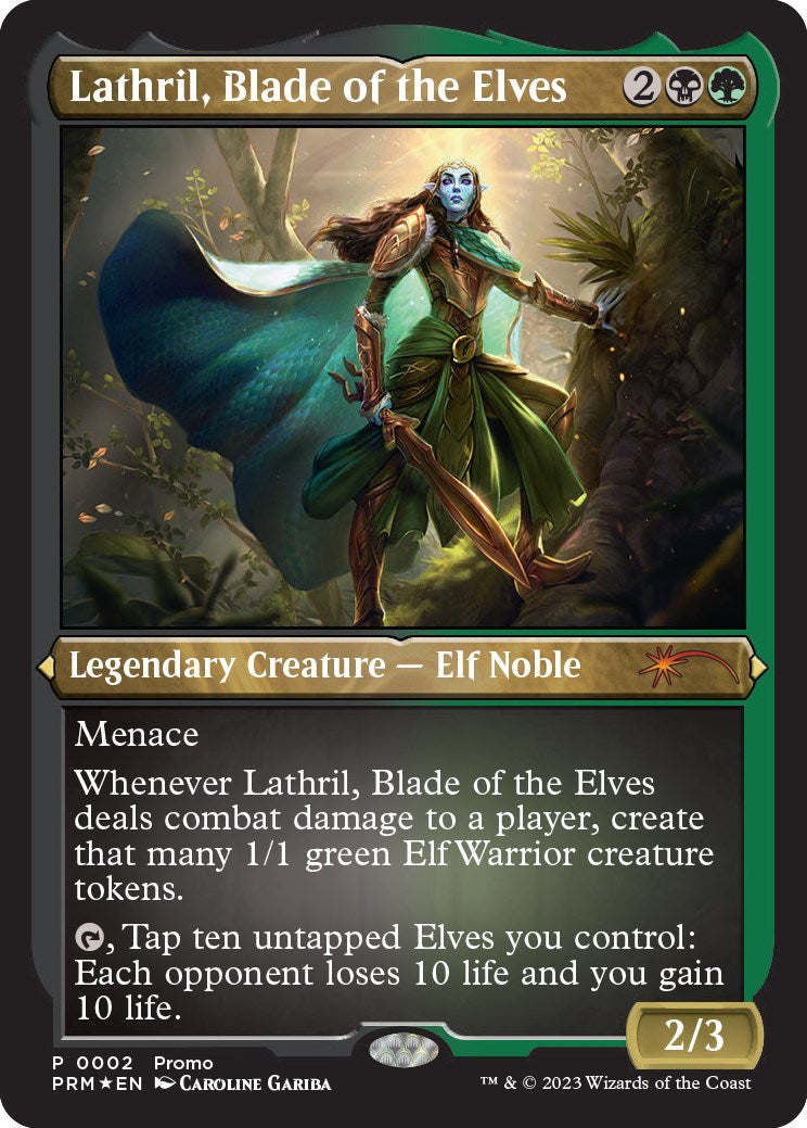 Lathril, Blade of the Elves (Foil Etched) [Media Promos] | Exor Games Bridgewater