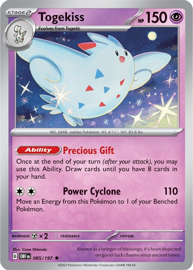 Togekiss (085/197) (Theme Deck Exclusive) [Scarlet & Violet: Obsidian Flames] | Exor Games Bridgewater