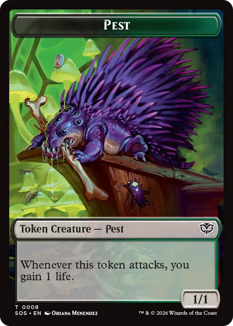 Professor Dellian Fel // Pest (0008) Double-Sided Token [Secrets of Strixhaven Tokens] | Exor Games Bridgewater
