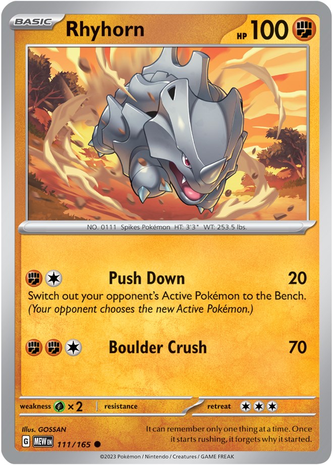 Rhyhorn (111/165) [Scarlet & Violet: 151] | Exor Games Bridgewater