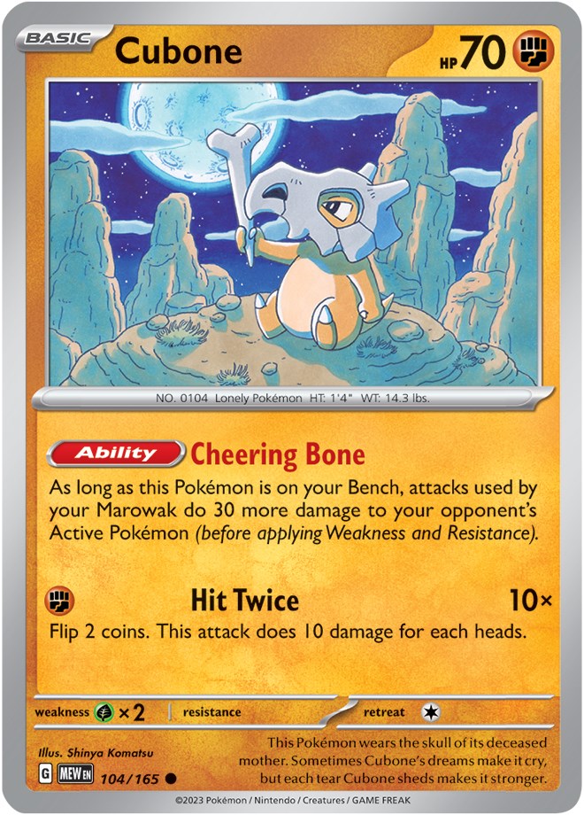 Cubone (104/165) [Scarlet & Violet: 151] | Exor Games Bridgewater