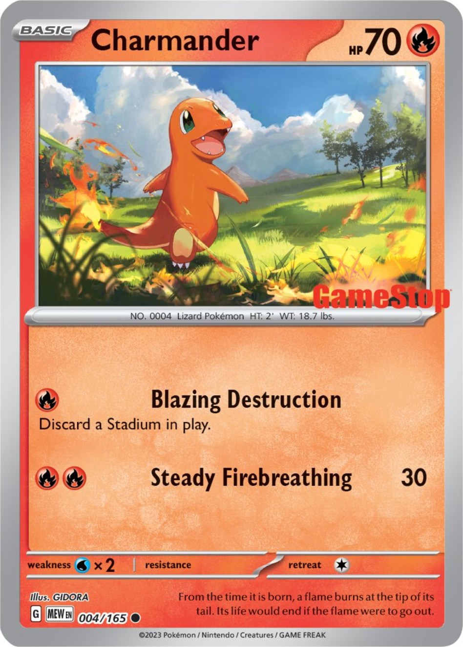 Charmander (004/165) (GameStop Exclusive) [Scarlet & Violet 151] | Exor Games Bridgewater